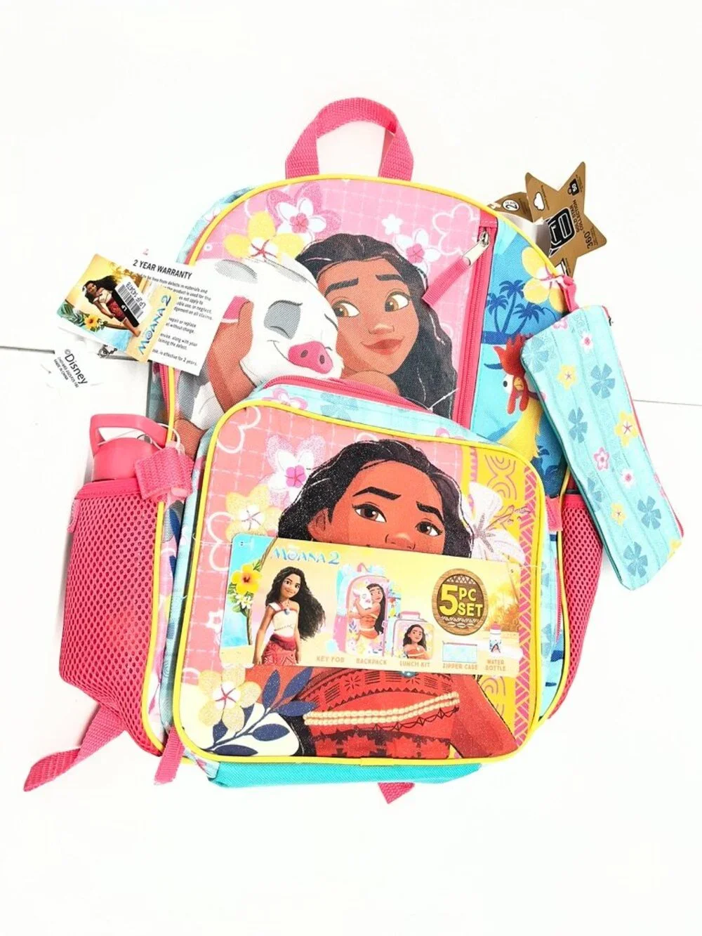 NEW Disney Moana 2 Kids 5 Piece Backpack Set